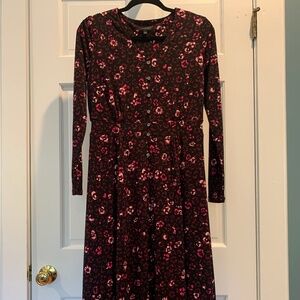 Talbots Pink & Black Leopard Dress